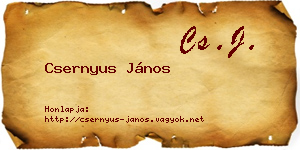 Csernyus János névjegykártya