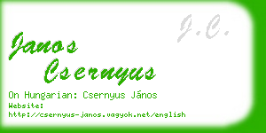 janos csernyus business card